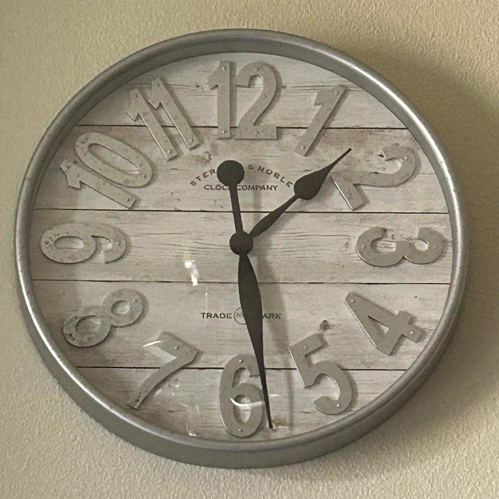 Gray rustic clock